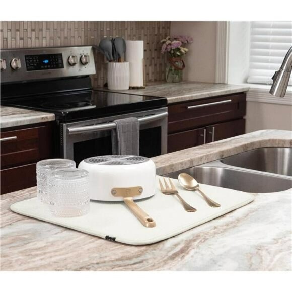 Dish Drying Mat Highly Absorbent Microfiber Kitchen Counter Mat Dish Drying Pad - Picture 3 of 7